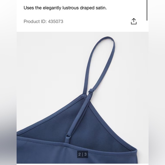 NWOT Uniqlo Satin Camisole, Black, size M - Picture 5 of 7